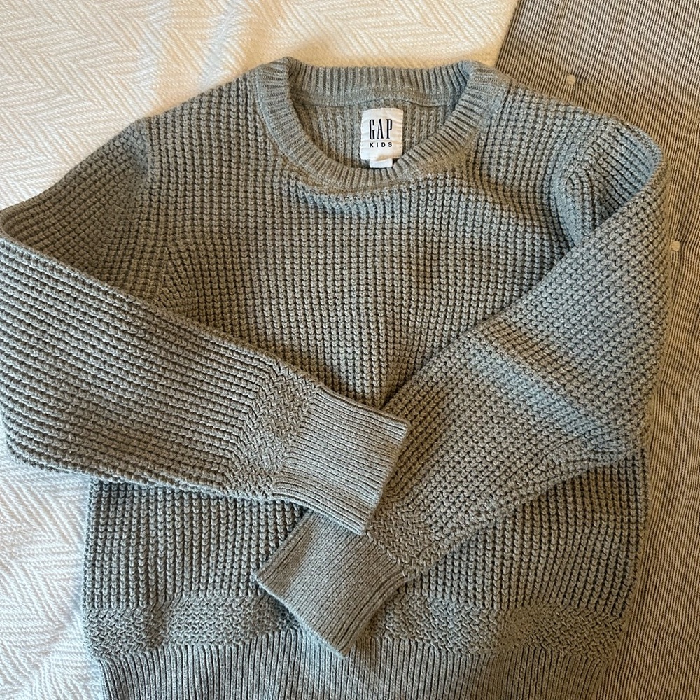 GAP Kids Knit Crewneck Sweater - Light Gray